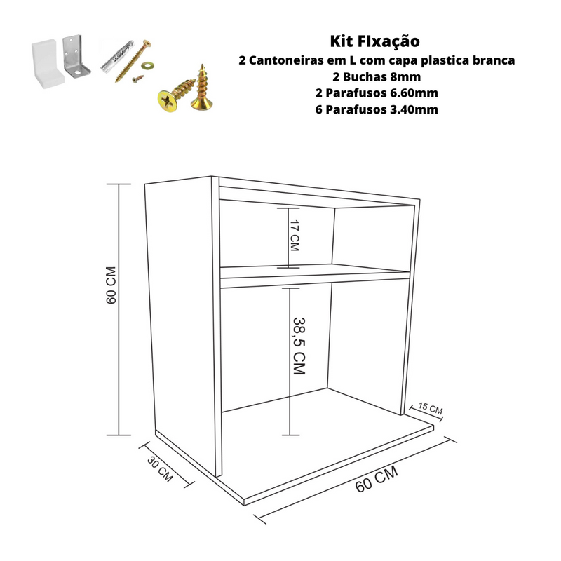 Suporte Microondas Com Nicho Em Mdf Branco