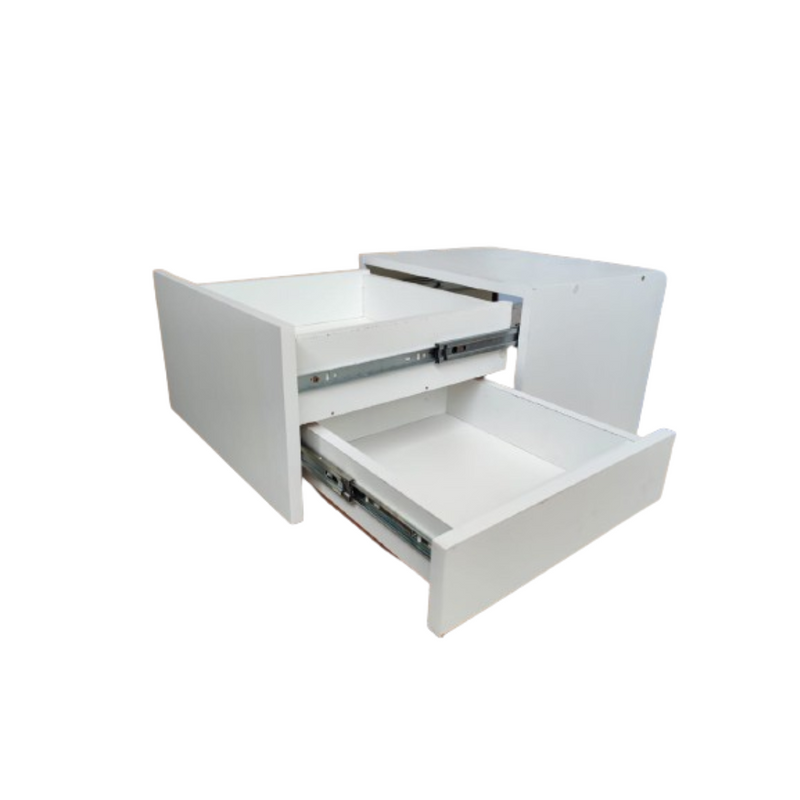 Mesa de cabeceira c Gaveta Secreta Lado Direito Mdf Branco