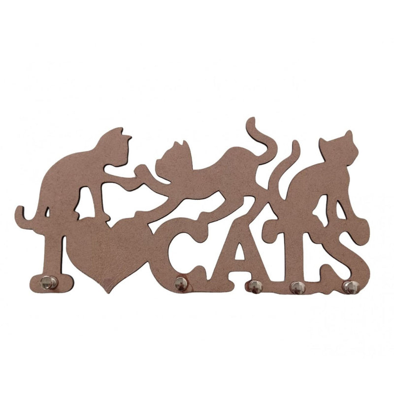 Porta Chave Cat Natural em Mdf