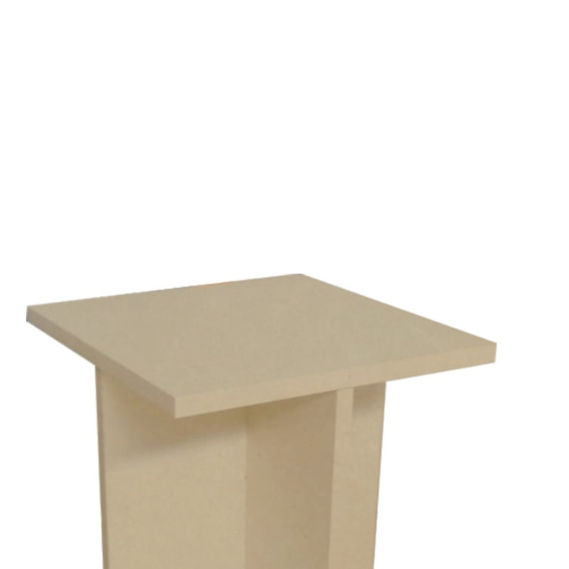 Banco Tampo Quadrado 55cm Em Mdf Natural