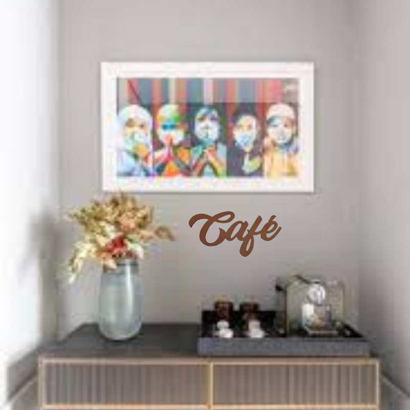 Plaquinha Café MDF Natural