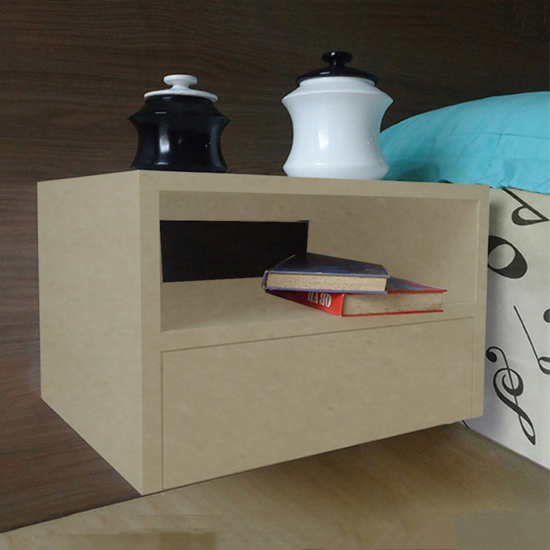 Mesa De Cabeceira Suspensa 1 Gaveta Em Mdf Natural