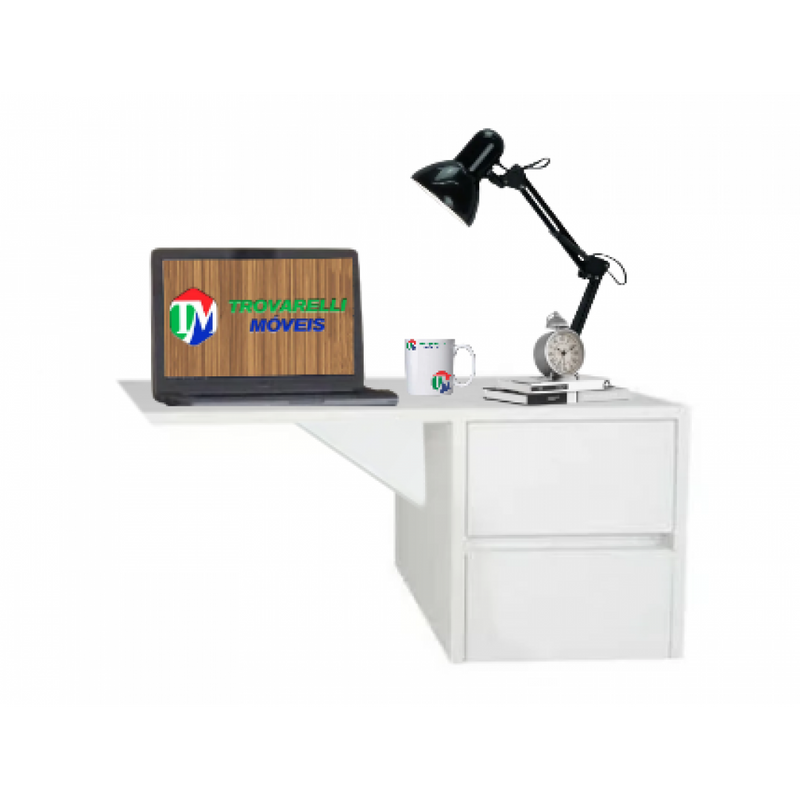 Escrivaninha suspensa Mesa Para notebook Branca Em Mdf