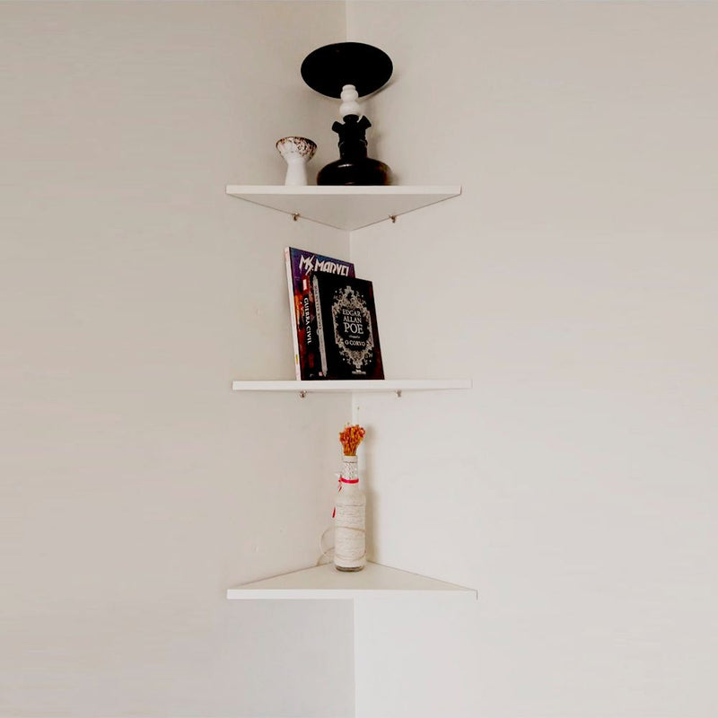 Prateleira de Canto 42x30 cm Branco Em Mdf