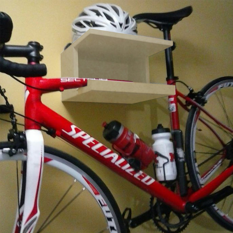Suporte Para Bike Em Mdf Natural
