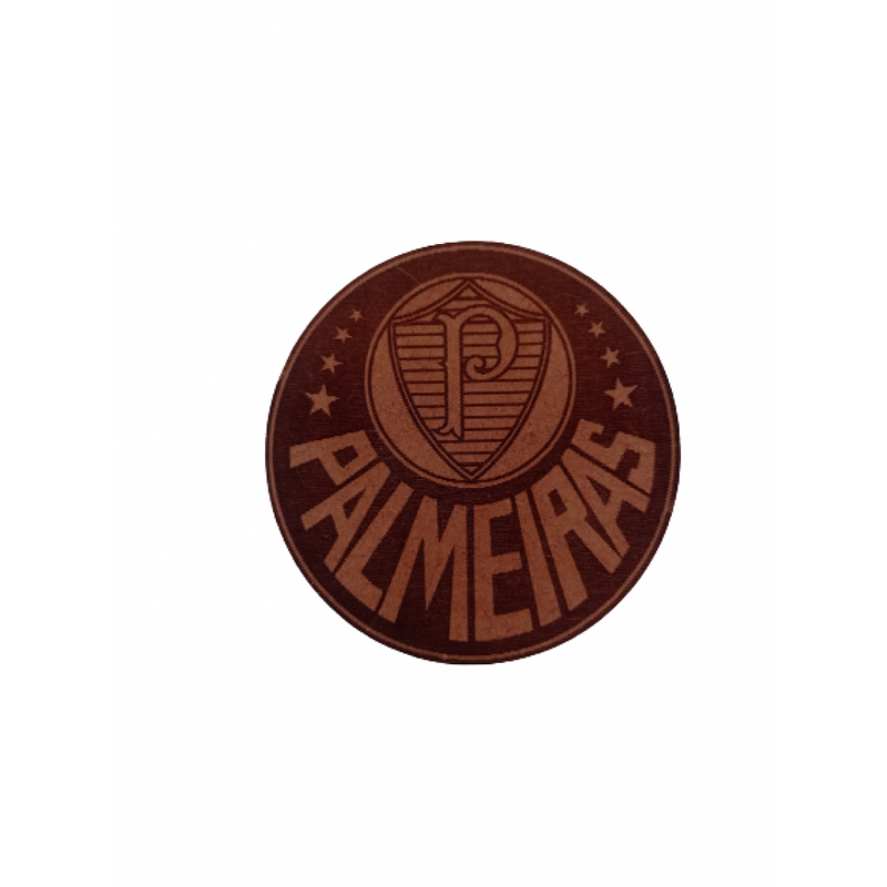 Porta Copo Time Palmeiras Natural Em Mdf